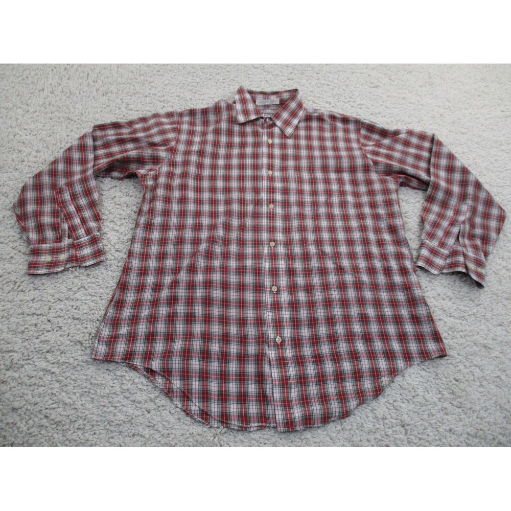 Mcgregor Shirt Mens Large Red Bagpiper Button Plaid Casual Vintage Western 80s